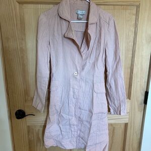 Spiegel Light Pink 100% linen Trench Coat